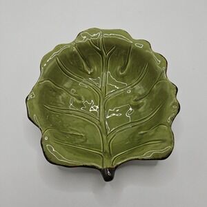 Green Leaf Dish Leaves Bowl Cottagecore Decor‎